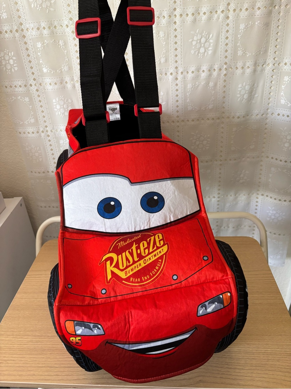Spirit Halloween Disney Cars Toddler Lightning McQueen 3D Ride-Along Costume - Picture 3 of 16